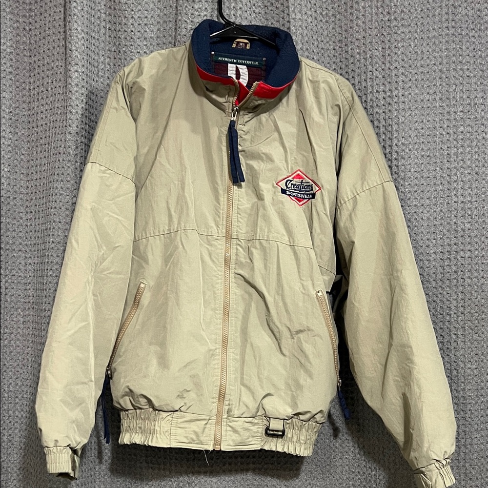 Durable Beige Windbreaker Jacket